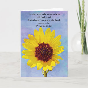 Carte Fleurs de la foi Proverbes 16:20 Note Card