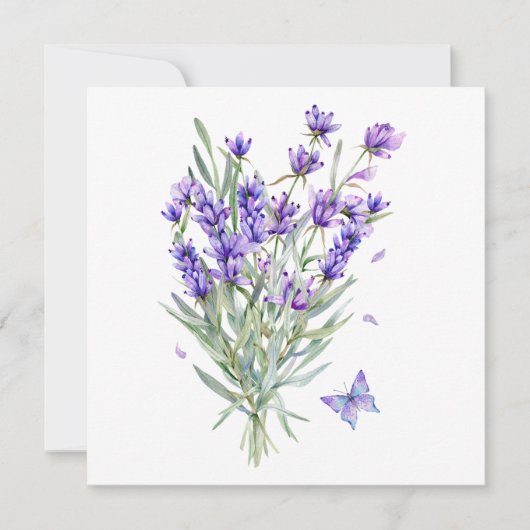 Carte Fleurs de lavande à l'aquarelle (Devant)