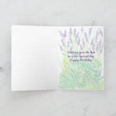 Carte Fleurs de lavande Aquarelle Joyeux anniversaire (Intérieur)
