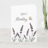 Carte Fleurs de lavande et papillons (Devant)