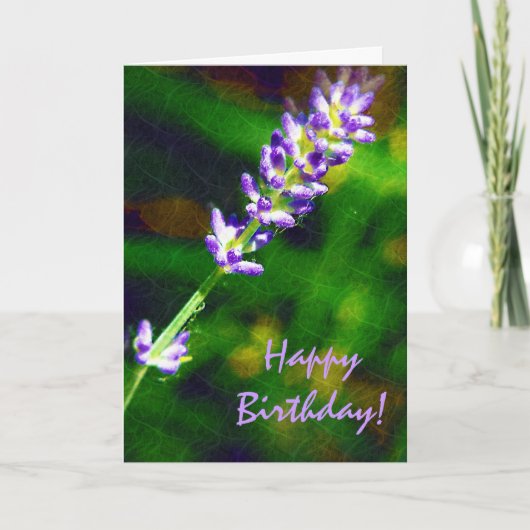 Carte Fleurs de lavande Floral Joyeux anniversaire (Devant)