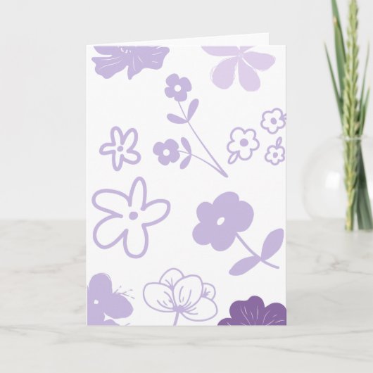 Carte Fleurs de lavande sur fond blanc (Devant)