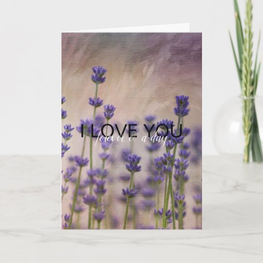 Carte Fleurs de lavande violette amour (Devant)
