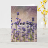 Carte Fleurs de lavande violette amour (Fleur jaune)