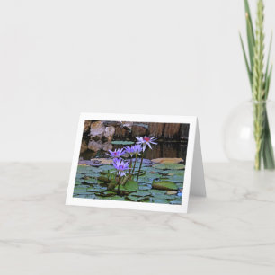 CARTE "FLEURS DE LAVENDER-BLUE LOTUS ET PROTECTIONS DE