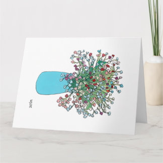 Carte Fleurs de ligne continue florissante dans le vase