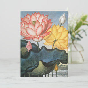 Carte Fleurs de Lotus Vintage, La Fève Égyptienne Sacrée