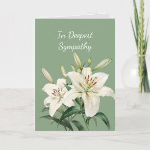 Carte Fleurs de lys blanches aquarelle en profonde sympa