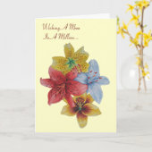 Carte fleurs de lys joli floral original maman verse (Fleur jaune)