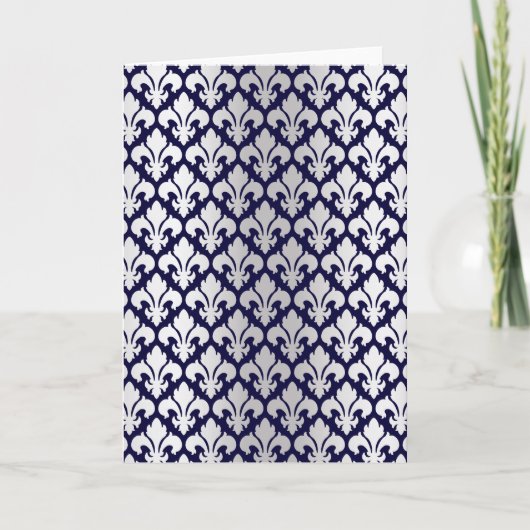 Carte Fleurs-de-lys Silver and Blue (Devant)