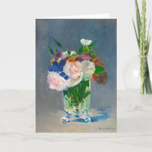 Carte Fleurs de manet dans un vase de cristal (Devant)