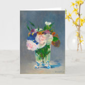 Carte Fleurs de manet dans un vase de cristal (Fleur jaune)