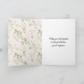 Carte Fleurs de mariage romantiques blush (Intérieur)