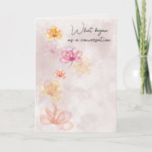 Carte Fleurs de mariage sur abstrait rose