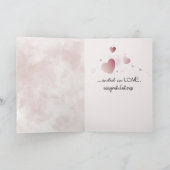Carte Fleurs de mariage sur abstrait rose (Intérieur)
