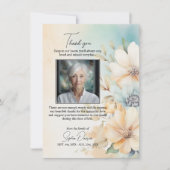 Carte Fleurs de Merci funéraire Beige vert | PHOTO (Devant)