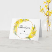 Carte Fleurs de Mimosa et Feuilles de verdure (Fleur jaune)
