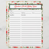 Carte Fleurs de Noël (Devant / Derrière)