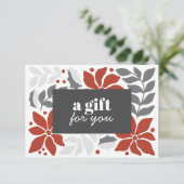 CARTE FLEURS DE NOËL ARGENT ROUGE GRAY SPÉCIAL (Debout devant)