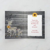 Carte Fleurs de Noël de tournesol en bois rustique (Intérieur)