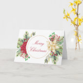 Carte Fleurs de Noël vintage   (Fleur jaune)