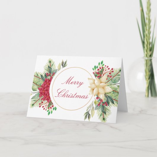 Carte Fleurs de Noël vintage   (Devant)