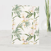 Carte Fleurs de Orchidées Roses Crème Rayures Rose Ivory (Dos)