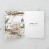 Carte Fleurs de Orchidées Roses Crème Rayures Rose Ivory (Intérieur)