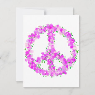 Carte Fleurs de paix violette