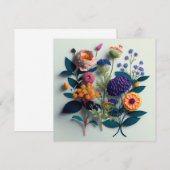 Carte Fleurs de papier coupé coloré (Devant / Derrière)