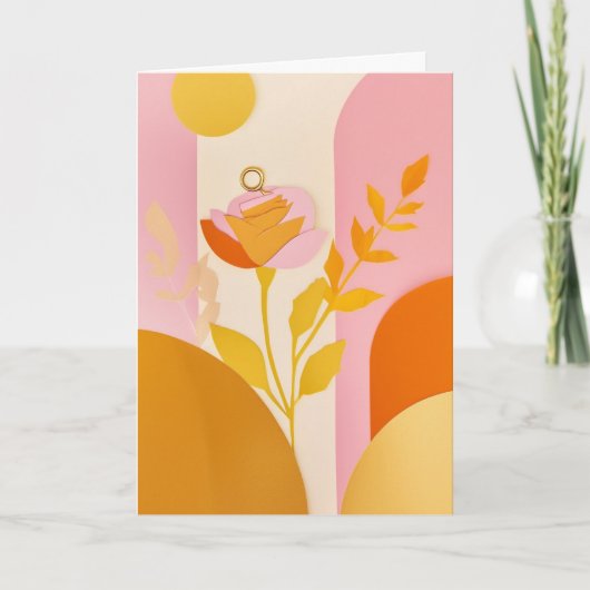 Carte Fleurs de papier découpé ensoleillées (Devant)