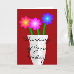 Carte Fleurs de papier, pensant à vous aujourd'hui