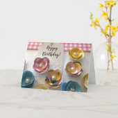 Carte Fleurs de papier pour votre anniversaire (Fleur jaune)