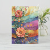 Carte Fleurs de papier Quirky Whimsical Bonjour plat (Debout devant)