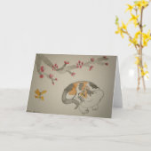 Carte Fleurs de papillons et de prunes (Fleur jaune)