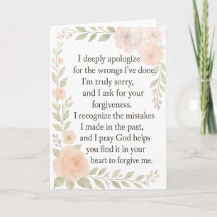 Carte Fleurs de pardon / Excuse