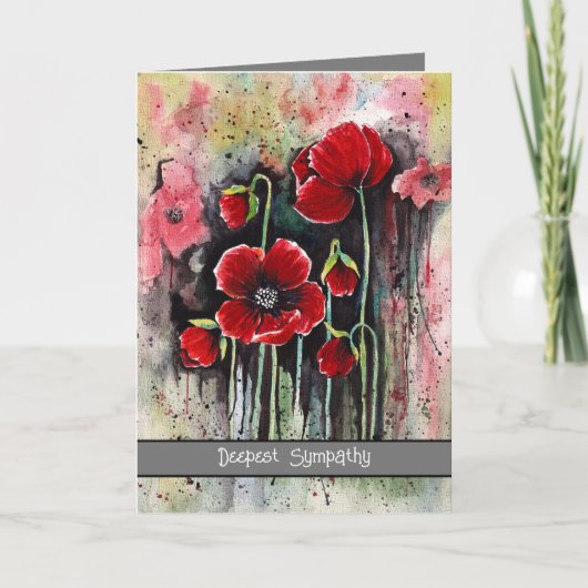 Carte Fleurs De Pavot En Aquarelle (Devant)