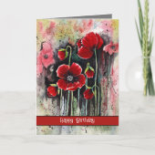 Carte Fleurs De Pavot En Aquarelle (Devant)