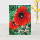 Carte Fleurs de pavot - Joyeux anniversaire! (Fleur jaune)