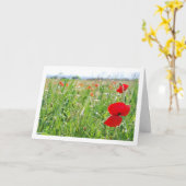 Carte Fleurs de pavot rouge (Fleur jaune)