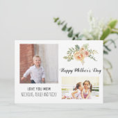 Carte Fleurs de Pêche modernes Photo florale de la Fête (Debout devant)