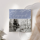 Carte Fleurs de périwinkle Boho Ajouter Photo Engagement