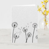 Carte Fleurs de pissenlits aigrettes spores Gris (Fleur jaune)