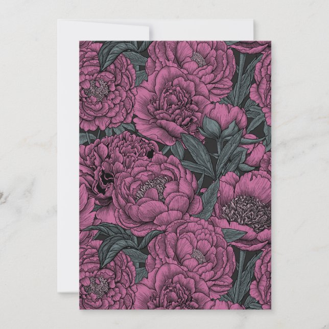Carte Fleurs de pivoines violettes (Devant)