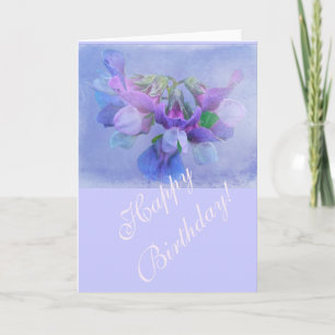 Carte Fleurs de pois de plage - Joyeux anniversaire