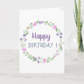 Carte Fleurs de prés chic Anniversaire (Devant)
