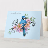 Carte Fleurs de printemps bleu Jay (Devant)