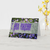 Carte Fleurs de Printemps Bleues & Denim Russe Joyeux an (Fleur jaune)