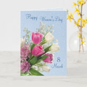 Carte Fleurs de printemps de la Journée internationale d (Fleur jaune)