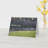 Carte Fleurs de printemps et étang Pensées pour vous (Fleur jaune)
